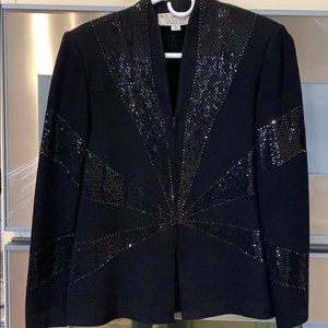 St. John Evening Black Accented Sweater